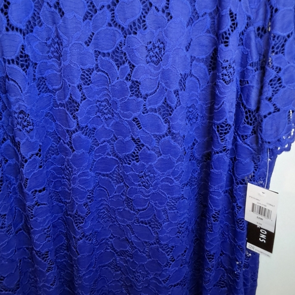 Perceptions Plus Short Sleeve Floral Lace Sheath Dress Cobalt Blue Size 22W NWT. - Picture 4 of 10